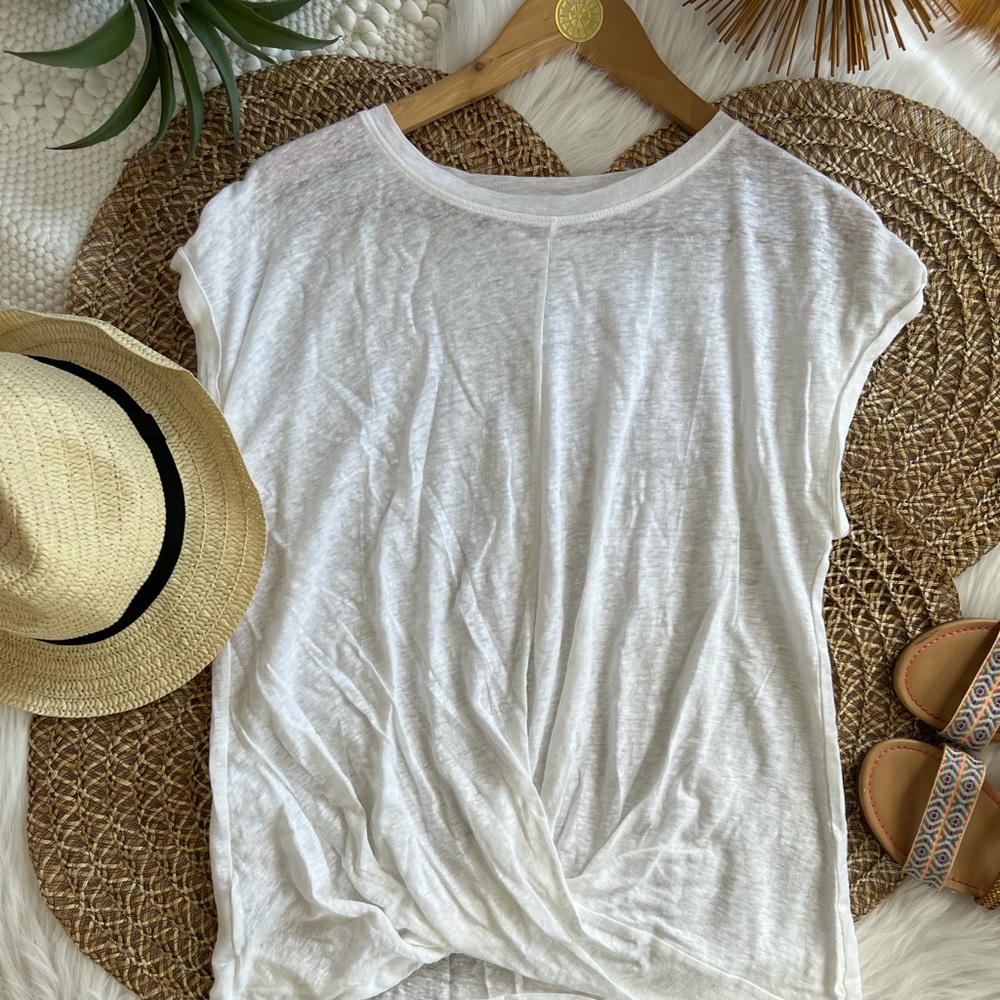 LOU & GREY for LOFT linen short sleeve top